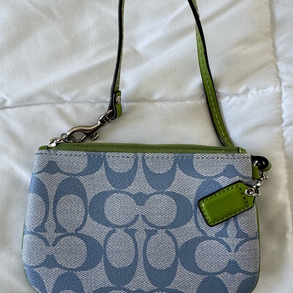 Coach Green and Blue Wristlet - Picture 2 of 2